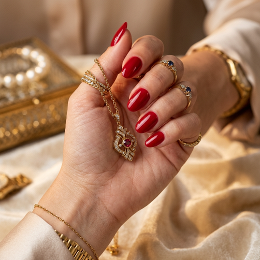 glossy red