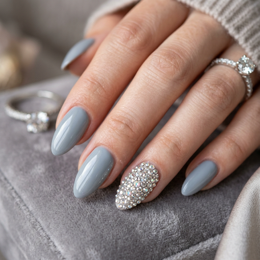 grey-blue nails