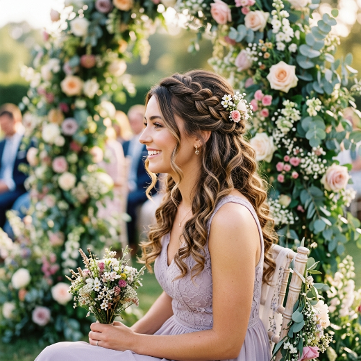 half-up curly hairstyle