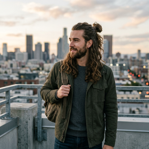 half-up hairstyle