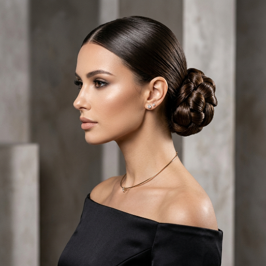 knotted bun hairstyle