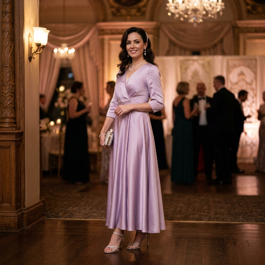 lilac satin dress