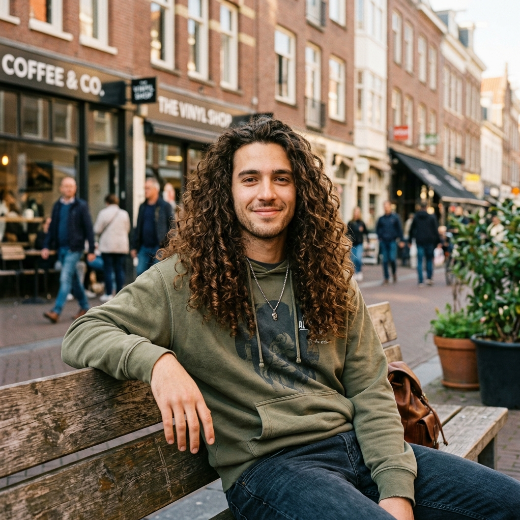 long curly hair