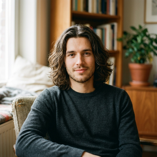 middle-part hairstyle
