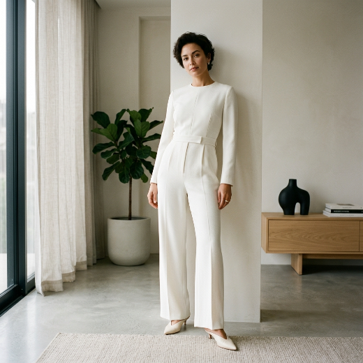 monochrome ivory jumpsuit