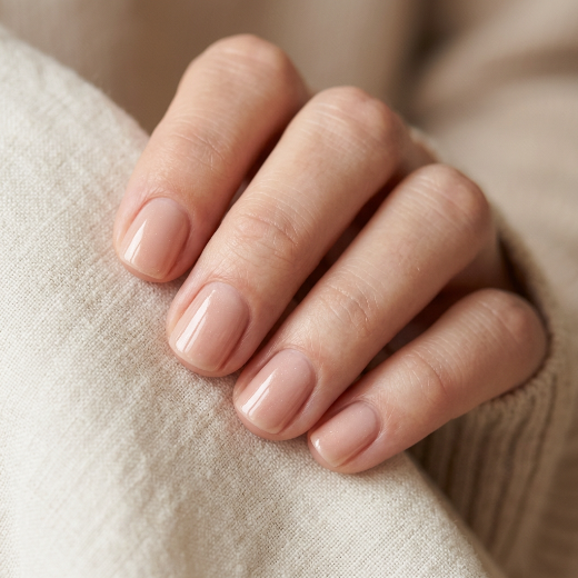 nude short nails