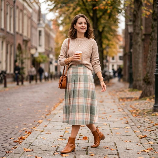 pastel plaid skirt