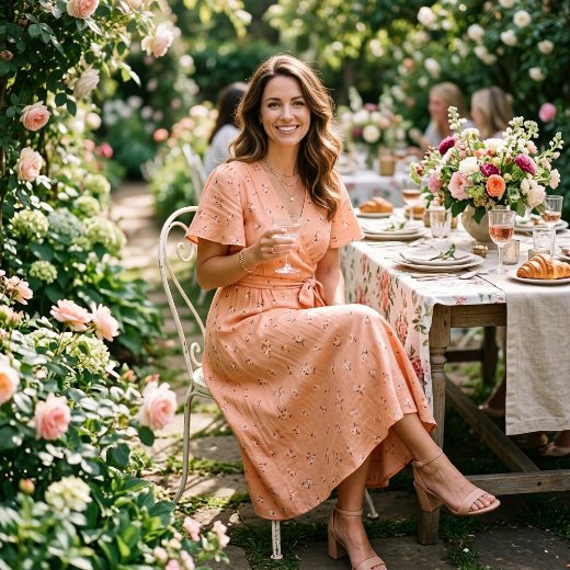 peach dress
