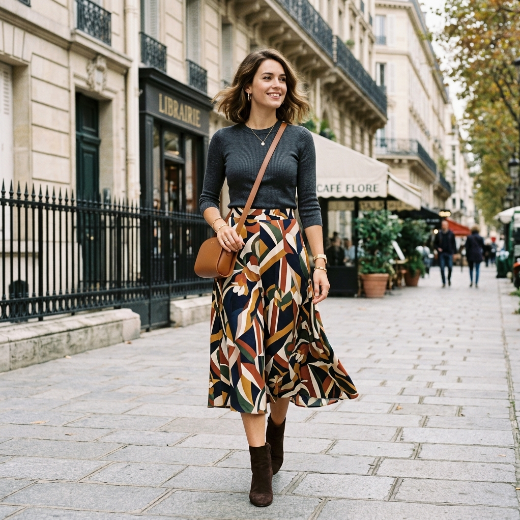 printed skirt top