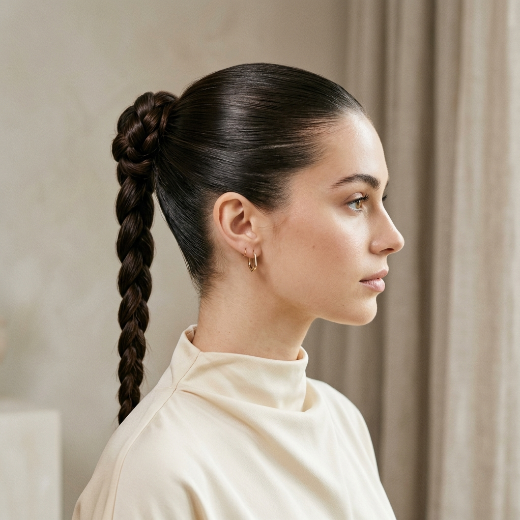 raided hairstyle with sleek texture