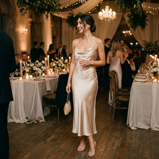 satin slip dress
