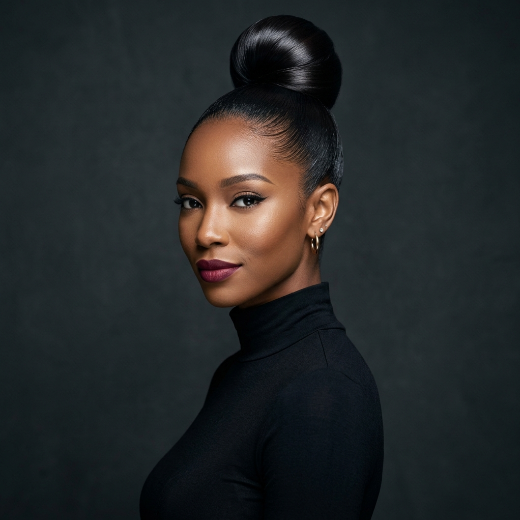 sleek high bun