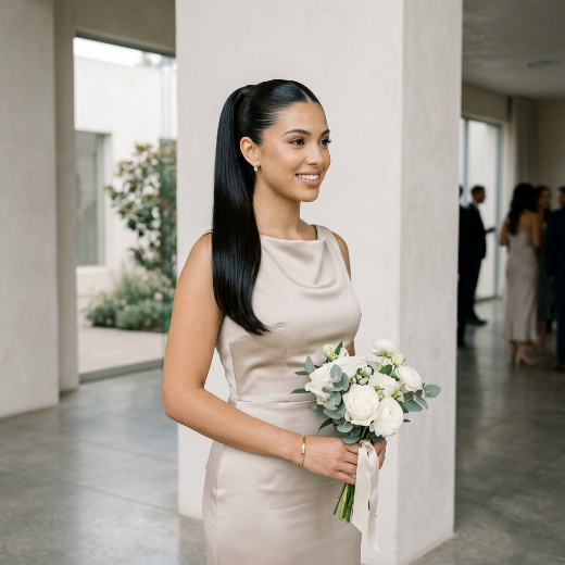 sleek high ponytail