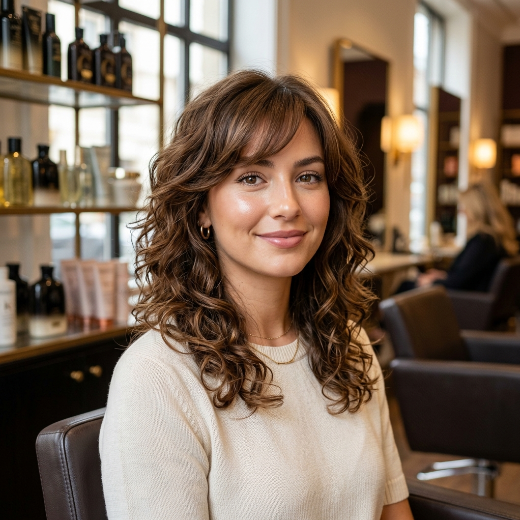 soft curls and side bangs