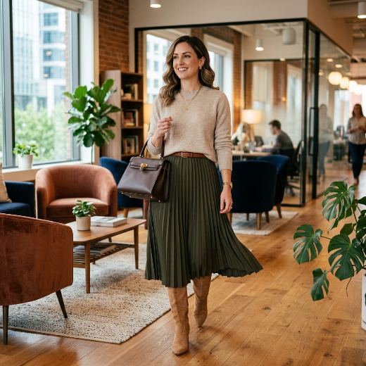 sweater and skirt