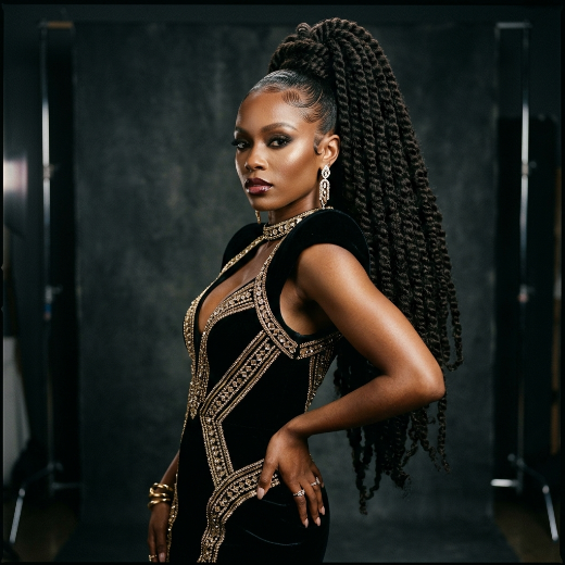 voluminous twisted ponytail