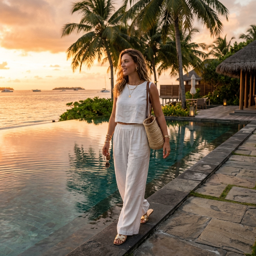 white linen set