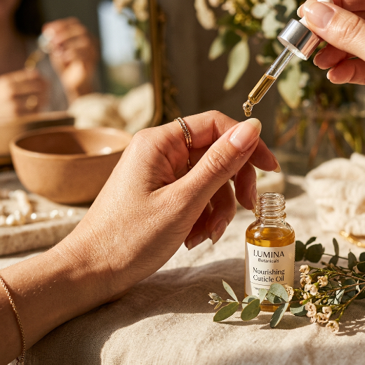 Applying nourishing cuticle oil