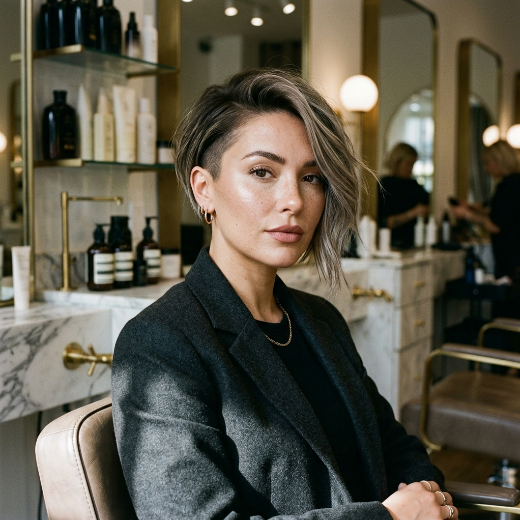 Asymmetrical short hairstyle