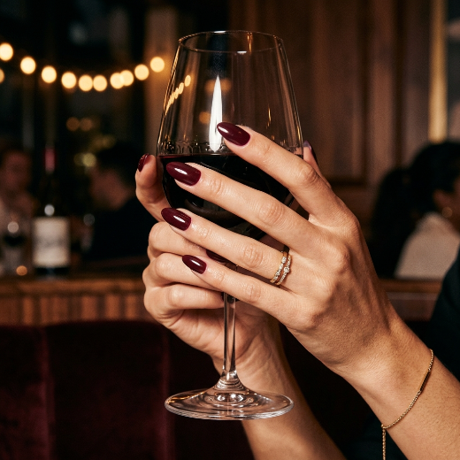 Burgundy nails