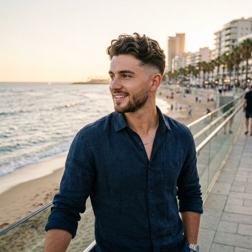 Defined wavy hairstyle