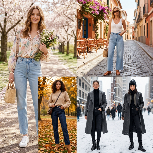 Four seasonal fashion looks