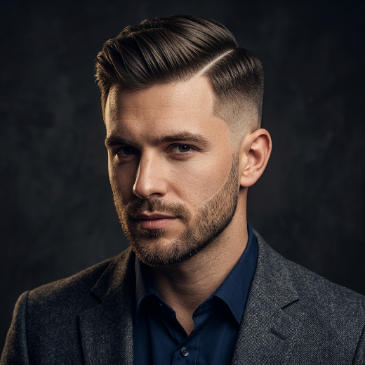Hard part hairstyle