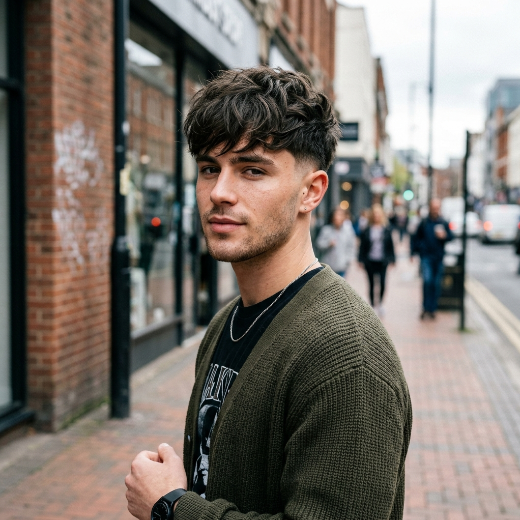 Low taper messy fringe
