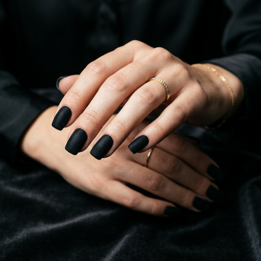 Matte black nails