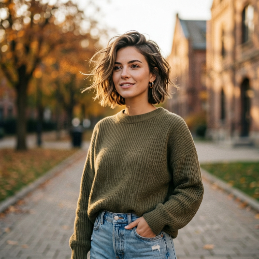 Messy textured hairstyle