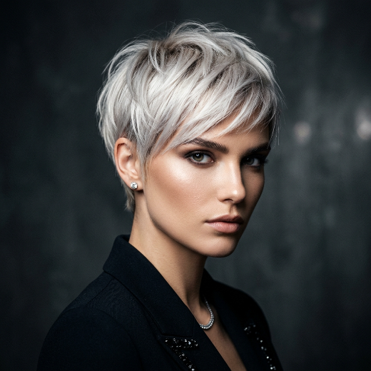 Platinum blonde hairstyle