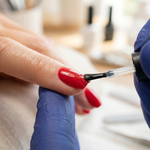Sealing nail tips with polish