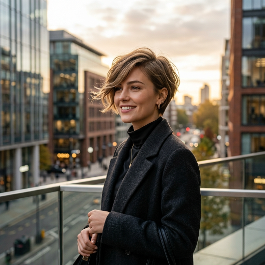 Side-swept fringe hairstyle