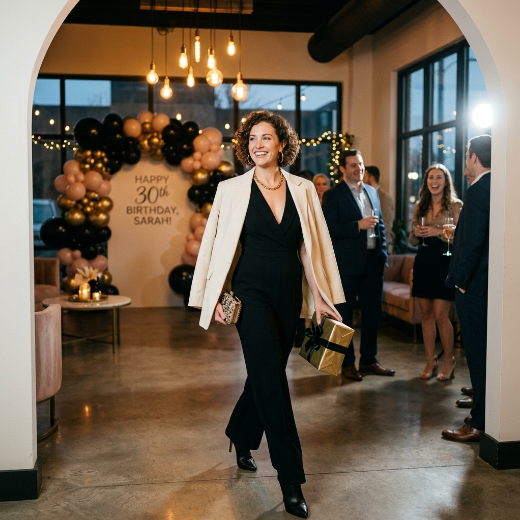 Woman confidently walking
