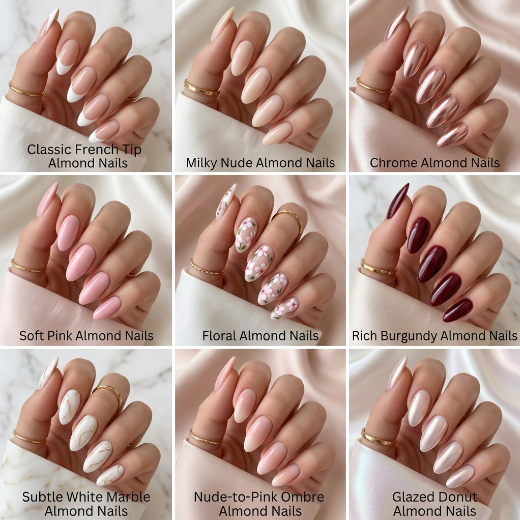 almond nails designs
