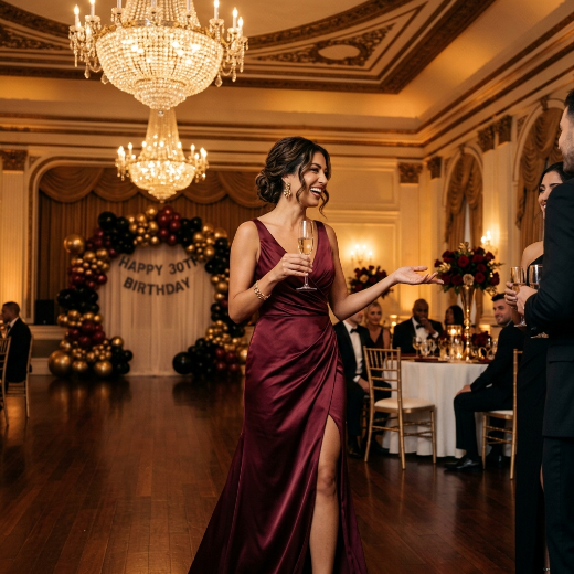 burgundy dress