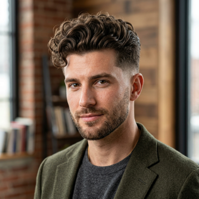curly pompadour hairstyle