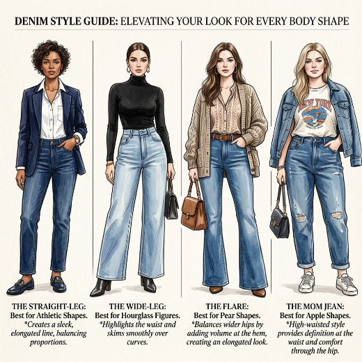 denim styles on various body shapes