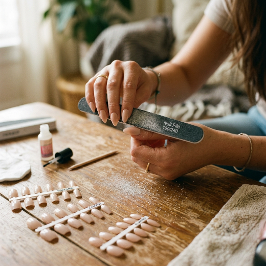filing press-on nails