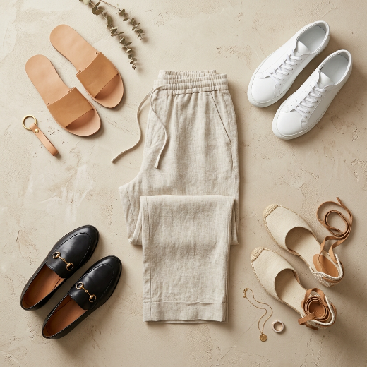 flat lay or organized product