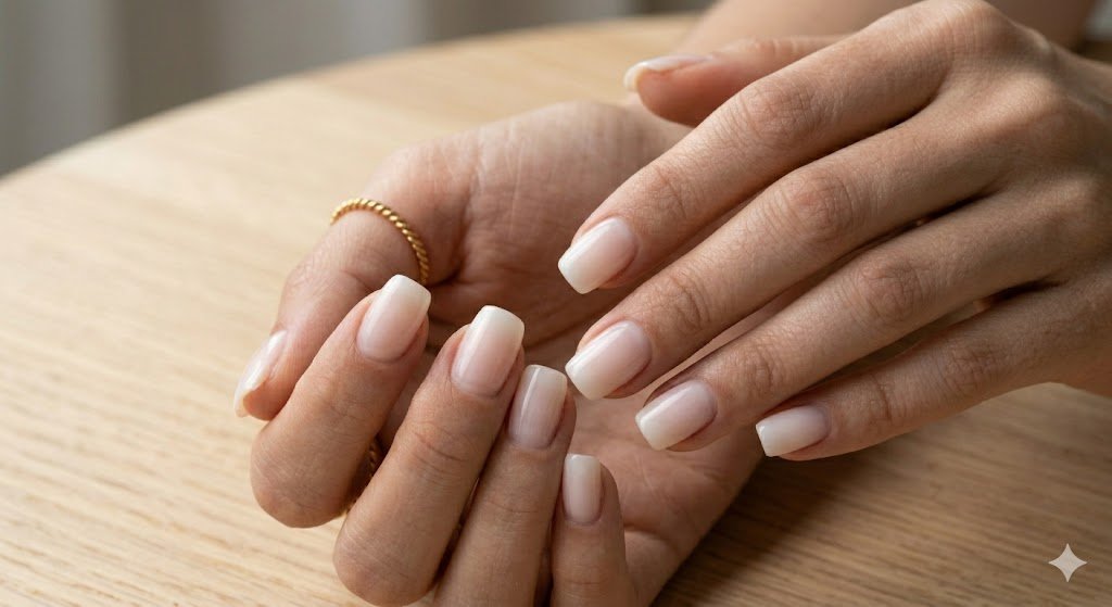 milky white gel nails