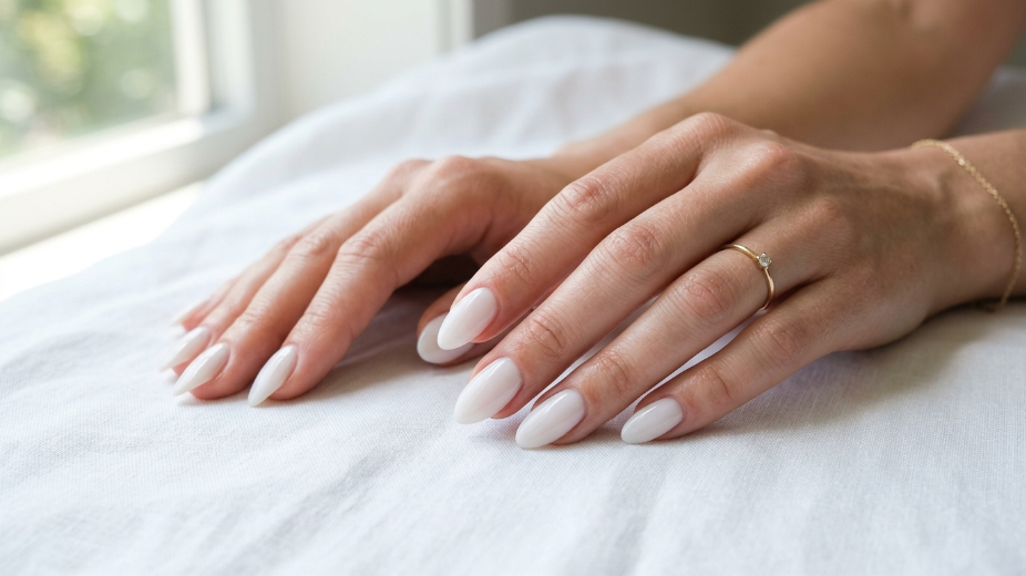 milky white polish