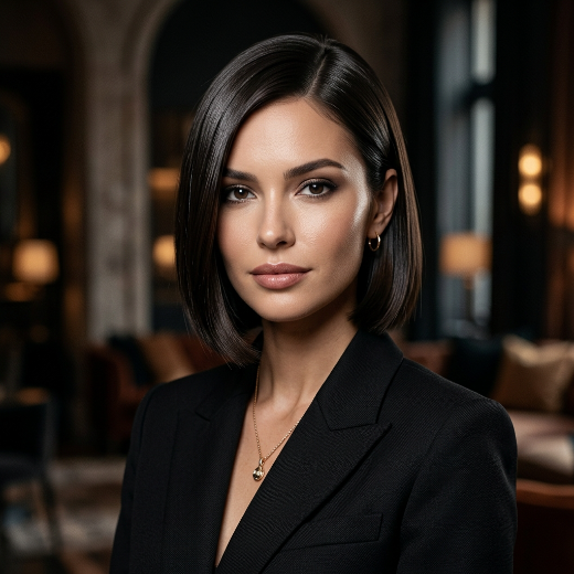 sleek polished hairstyle