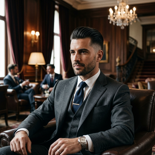 slick-back hairstyle