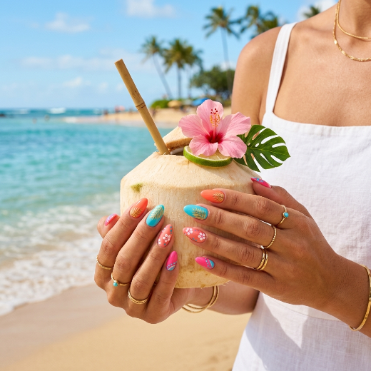 summer almond nails