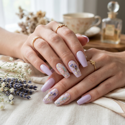 Butterfly Accent Nails