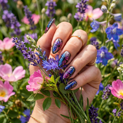 Butterfly Glass Nails