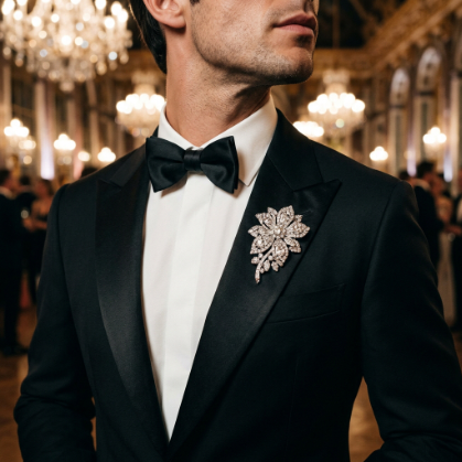 Crystal Brooch for Evening Glamour