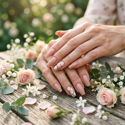 Delicate Floral Nail Art