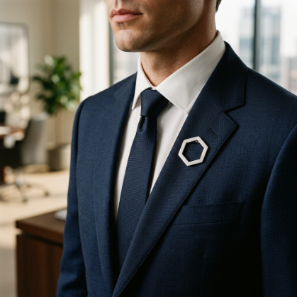 Geometric Designer Brooch